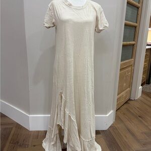 Free People Beach cream maxi T shirt dress